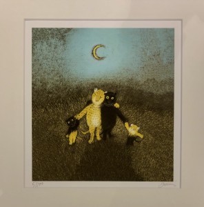 Józef Wilkoń, inkography, L, 47,5*44,5cm, „Historia pewnej miłości (The love story)", modern painting, contemporary art, animals