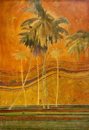 Oil painting on canvas, Marek Ałaszewski „Batik" 200 x 120 cm