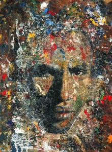 Giclee on canvas „Masai" Krzysztof Wojtarowicz,  79 x 59,5 cm, modern art, contemporary art