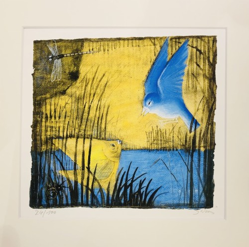 Obraz inkografia, Józef Wilkoń, "Przyjaciele", rozmiar S 22*20,5cm