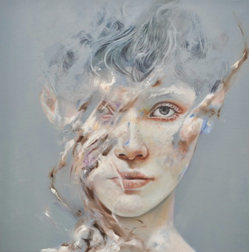 Oil painting on canvas „Silent trails", Denys Molerio Pena, 90 x 90 cm