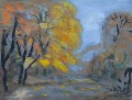 Józef Wilkoń, obraz pastel 45*58cm, „Złoty las" obrazy współczesne, sztuka współczesna, pejzaż, krajobraz