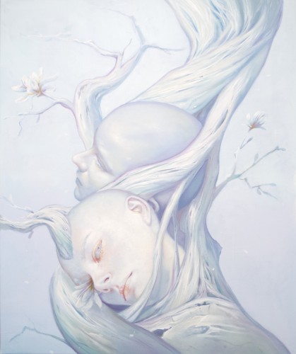 Denys Molerio, obraz olejny na płótnie, abstrakcja,120x 100 cm, „Return", obrazy współczesne, sztuka współczesna