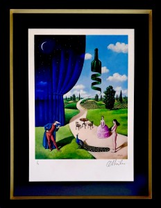 Rafał Olbiński, inkografia, surrealizm „Napój miłosny", inkografia, 66,5 x 51,5 cm, sztuka współczesna