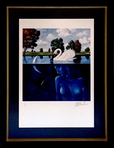 Rafał Olbiński, inkografia, surrealizm „Night of the shooting star", inkografia, 66,5 x 51,5 cm, sztuka współczesna