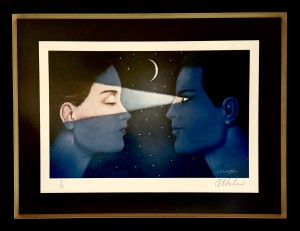 Rafał Olbiński, inkografia, surrealizm „The shape of the intimate illusion", inkografia, 66,5 x 51,5 cm, sztuka współczesna